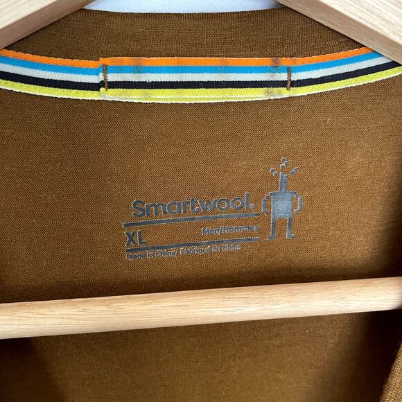Smartwool brown men's short sleeved t-shirt size XL summer shirt FLAWS - Picture 4 of 6